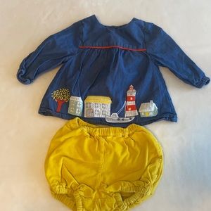 Baby Boden shirt and diaper cover set